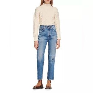 Sandro Larsson High Rise Distressed Straight Leg Jeans size 4